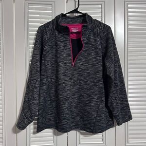 Tek Gear XL Women's Gray Black Pink 1/4 Zip Pullover